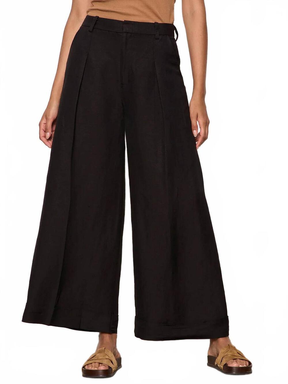 NEW SANCTUARY terrace linen pants in black
